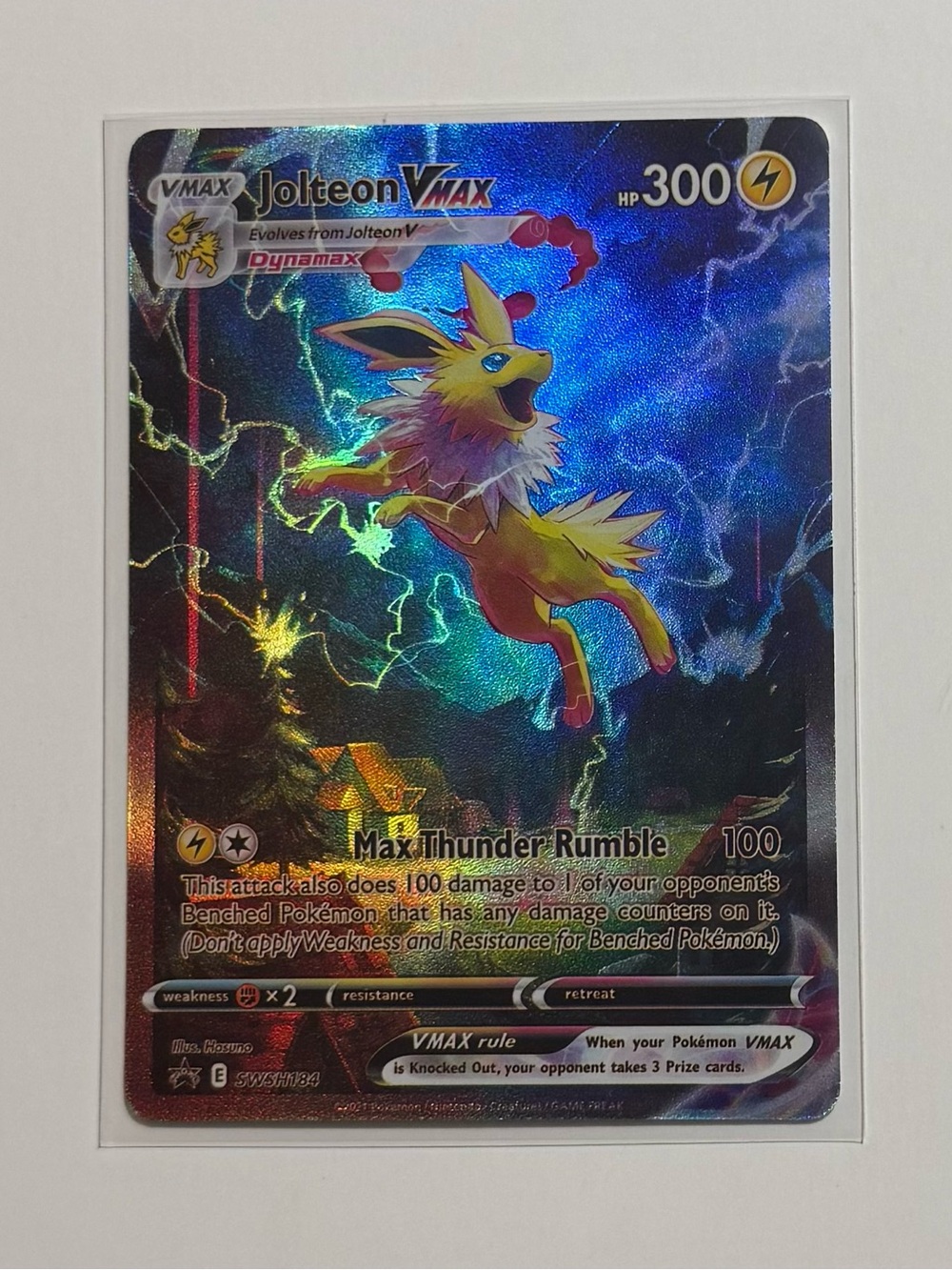 Jolteon Vmax SWSH184 Holo Sword & Shield Promo, Fan Art, DIY Custom Card